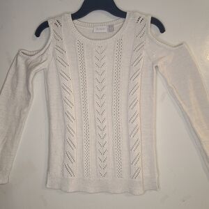 Place Off-the-Shoulder White Sweater For Girls Size 14